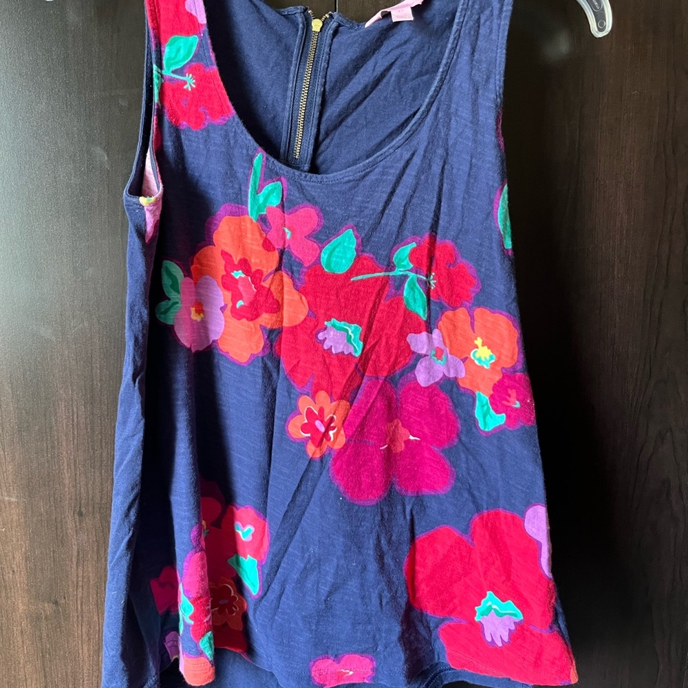 Lilly Pulitzer Blue and Pink Sleeveless Tank Top
